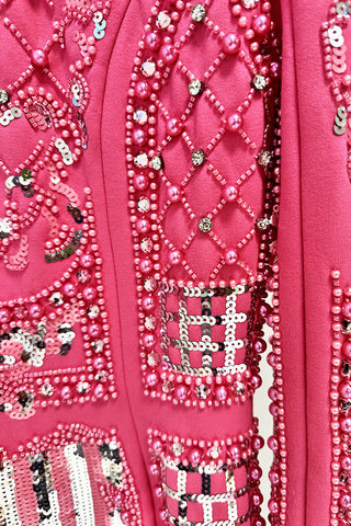 Long Sleeve Sequin Embellished Dress