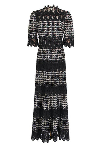 Sabrina Embroidered Lace Midi Dress