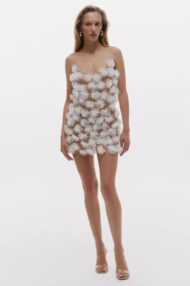 Floral Detail Mesh Dress