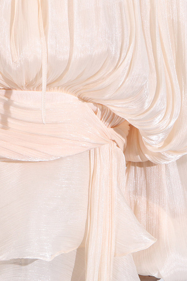 Ruffled Mini Dress With Flowing Silhouette