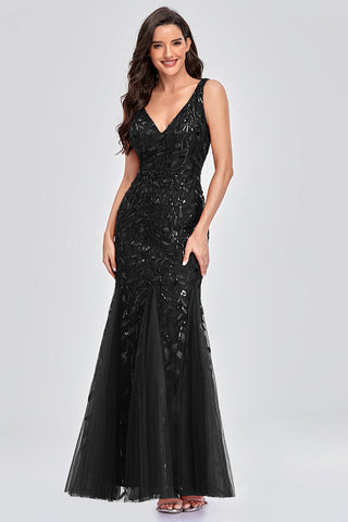 Embroidered Sequins Mermaid Prom Dress