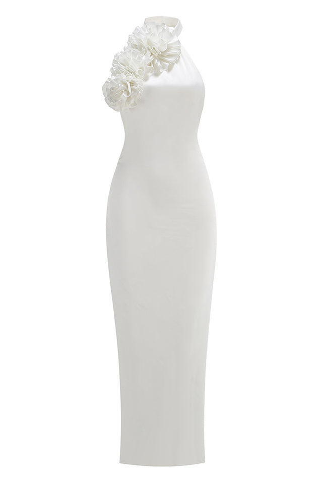 Isabel Halterneck Floral Applique Maxi Dress