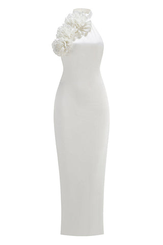 Isabel Halterneck Floral Applique Maxi Dress