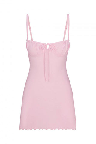 SKIMS Logo Pointelle Mini Dress