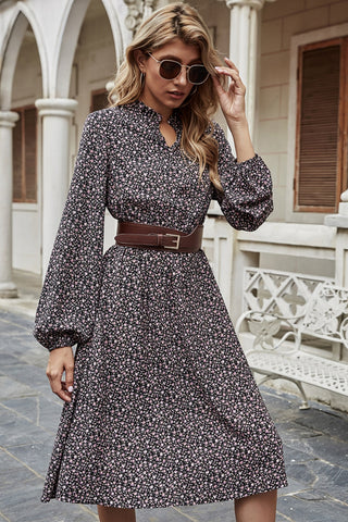 V-neck Floral Long Sleeve Dress