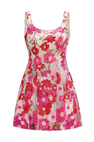 Jasmine Flower Mesh Mini Dress