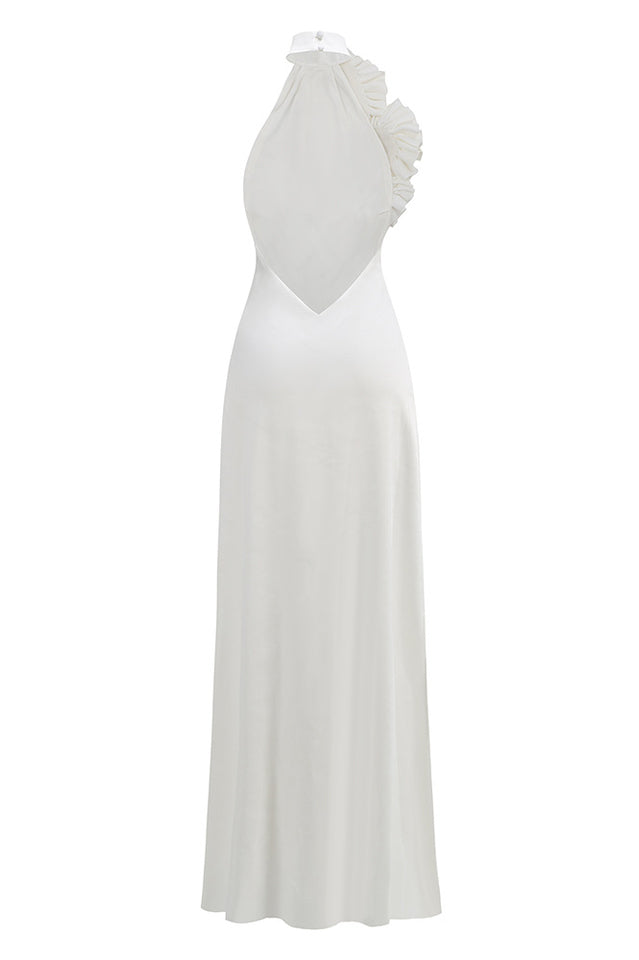 Isabel Halterneck Floral Applique Maxi Dress