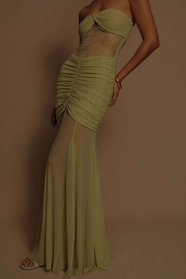 Khadijah Lace And Mesh Maxi Dress