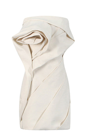 Flower Strapless Ruch Mini Dress