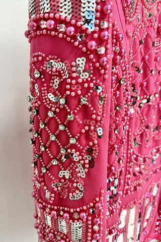 Long Sleeve Sequin Embellished Dress