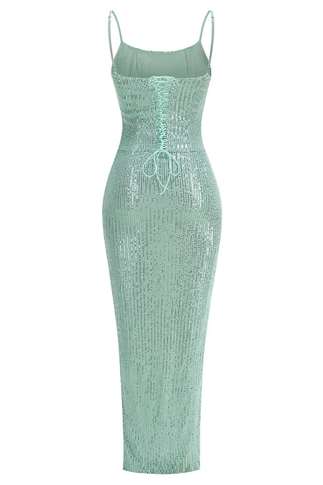 Haya Sequin Corset Maxi Dress