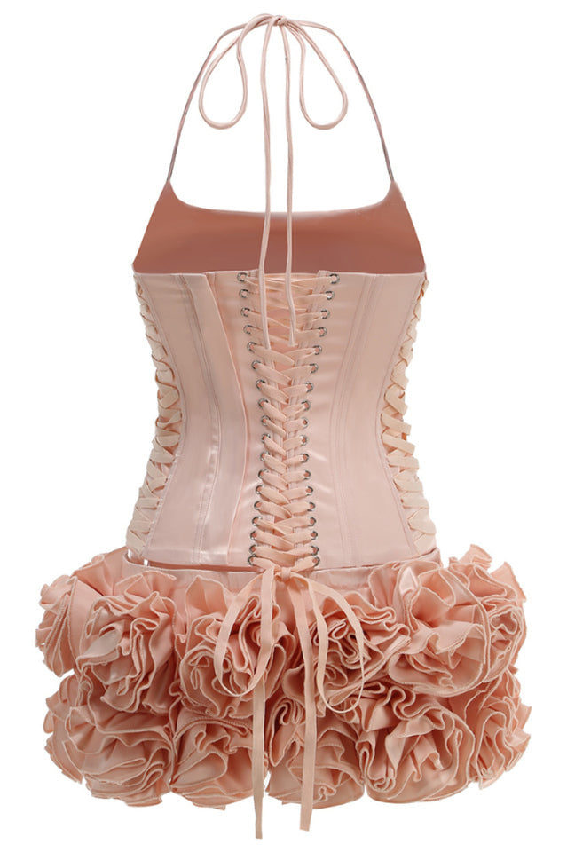 Arifah Floral Halter Neck Corset Skirt Set