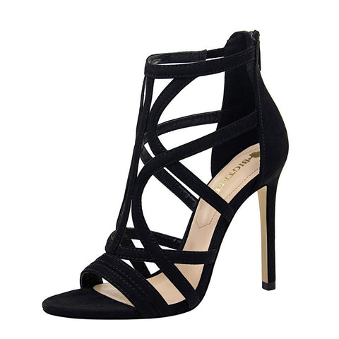 Versatile Suede Hollow Nightclub Summer Heels