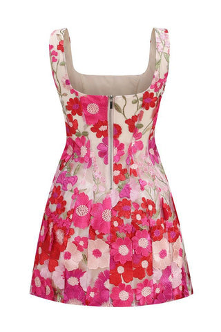 Jasmine Flower Mesh Mini Dress
