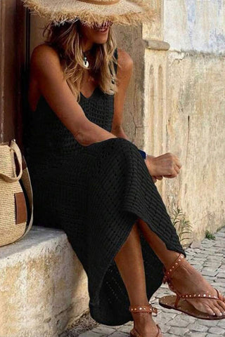 Hollow Out Sleeveless Sweater Dress