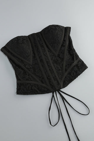 Strapless Lace Corset A Line Dress