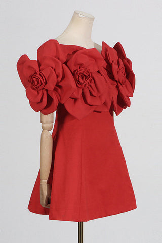 Chabela Flower Off-Shoulder Mini Dress