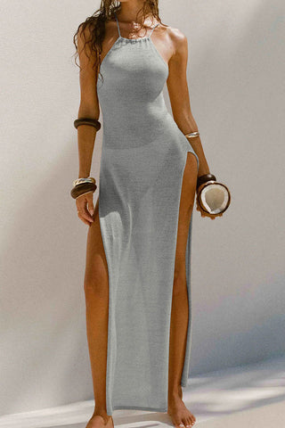 Halter Neck Sleeveless Maxi Dress