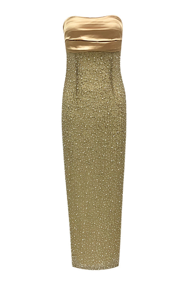 Lainey Pearls Beaded Maxi Dress