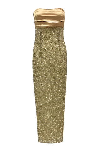 Lainey Pearls Beaded Maxi Dress