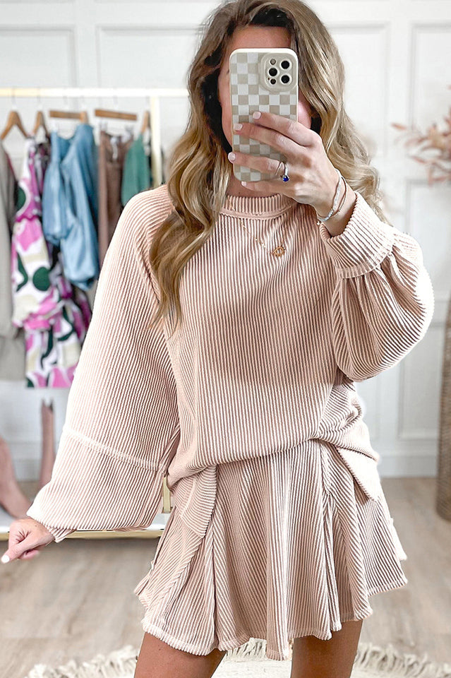 Casual Knit Skirt Set