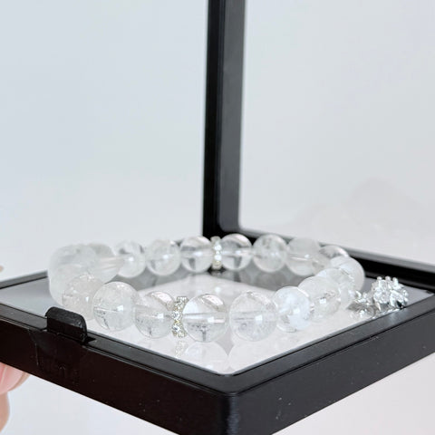 Clear Quartz Crystal Bracelet with Sparkling Star Charm