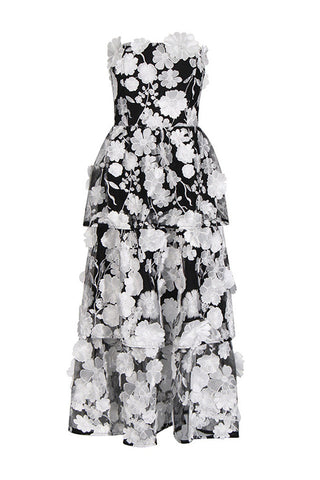 Selene Maxi Tiered 3D Dress