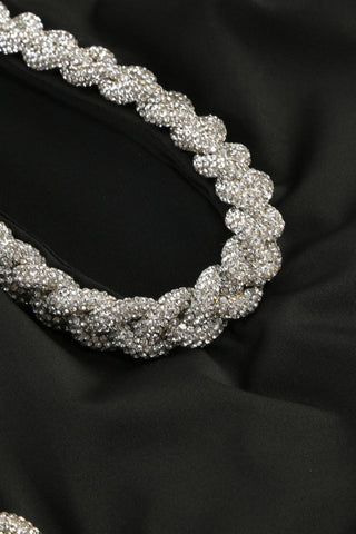 One Shoulder Crystal Chain Detail Dress