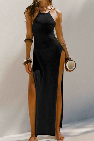 Halter Neck Sleeveless Maxi Dress