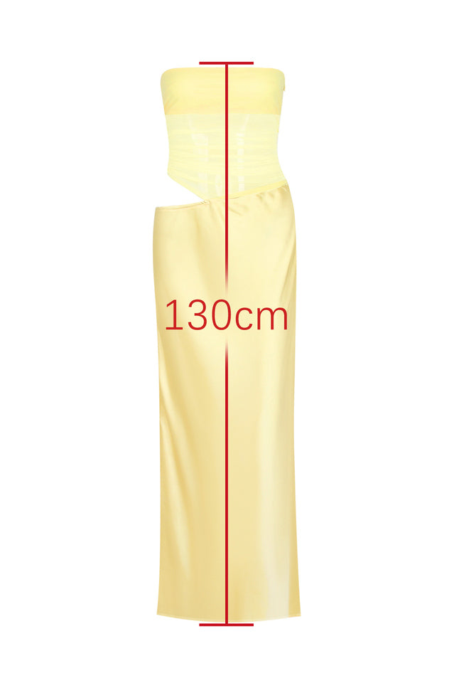 Elinor Yellow Satin Maxi Dress