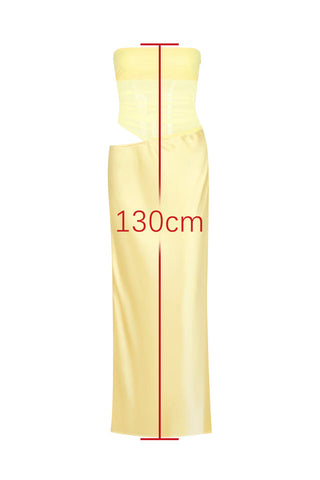 Elinor Yellow Satin Maxi Dress