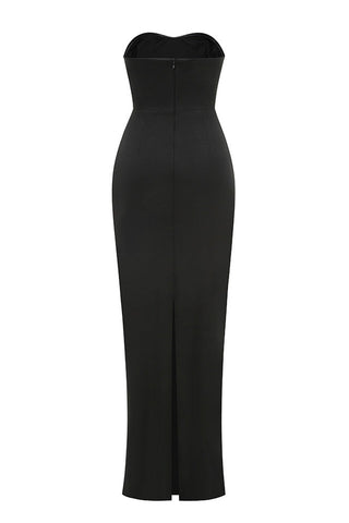 Perla Strapless Pearl Beaded Maxi Dress