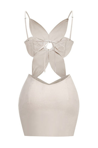 Alma Flower Detail Cut Out Midi Dress
