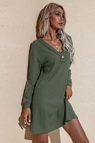 V-Neck Knitted Dress