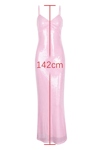 Honey Pink Sequin Maxi Dress