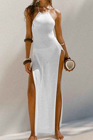 Halter Neck Sleeveless Maxi Dress