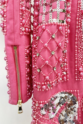 Long Sleeve Sequin Embellished Dress