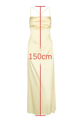 Blaise Yellow Satin Maxi Dress