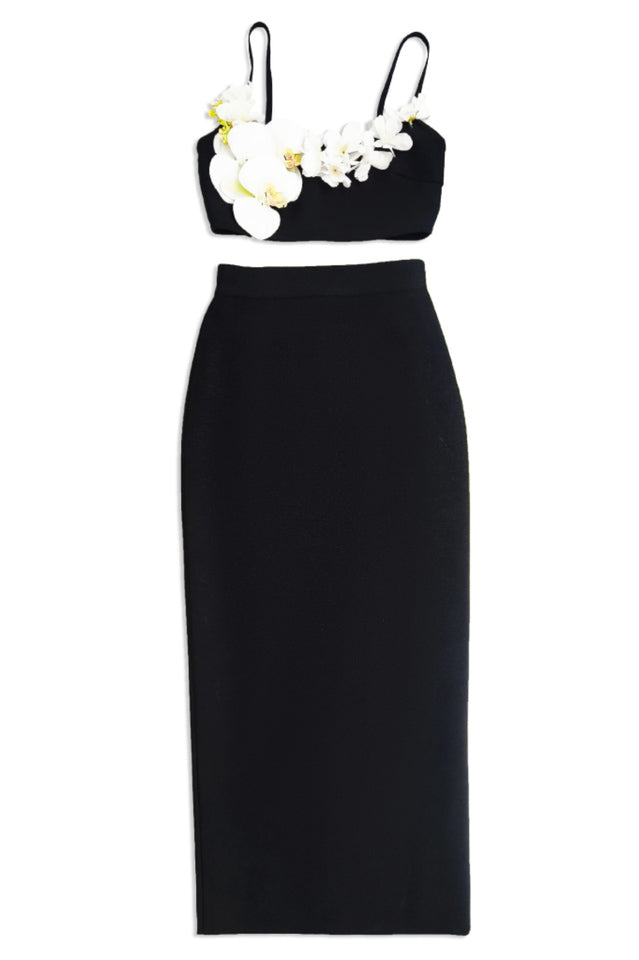 Floral Detail Two Piece Maxi Dress