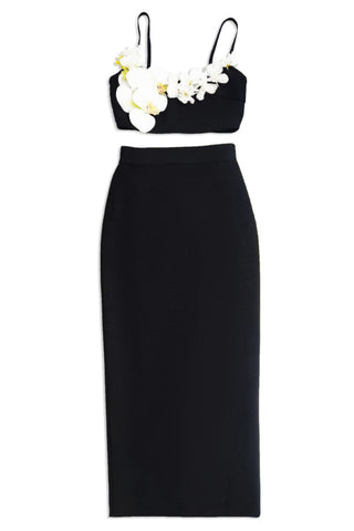 Floral Detail Two Piece Maxi Dress