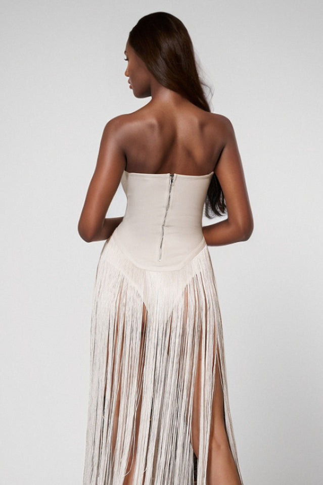 Oakley White Fringe Sexy Dress