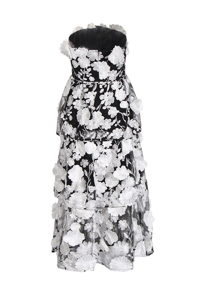 Selene Maxi Tiered 3D Dress