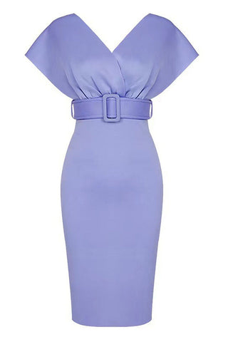 Off The Shoulder Belt Midi Dress