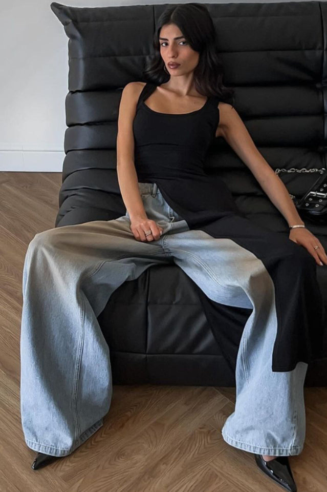 Diagonal Hem Maxi Top