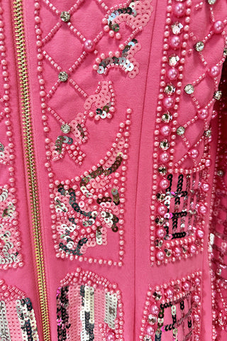 Long Sleeve Sequin Embellished Dress