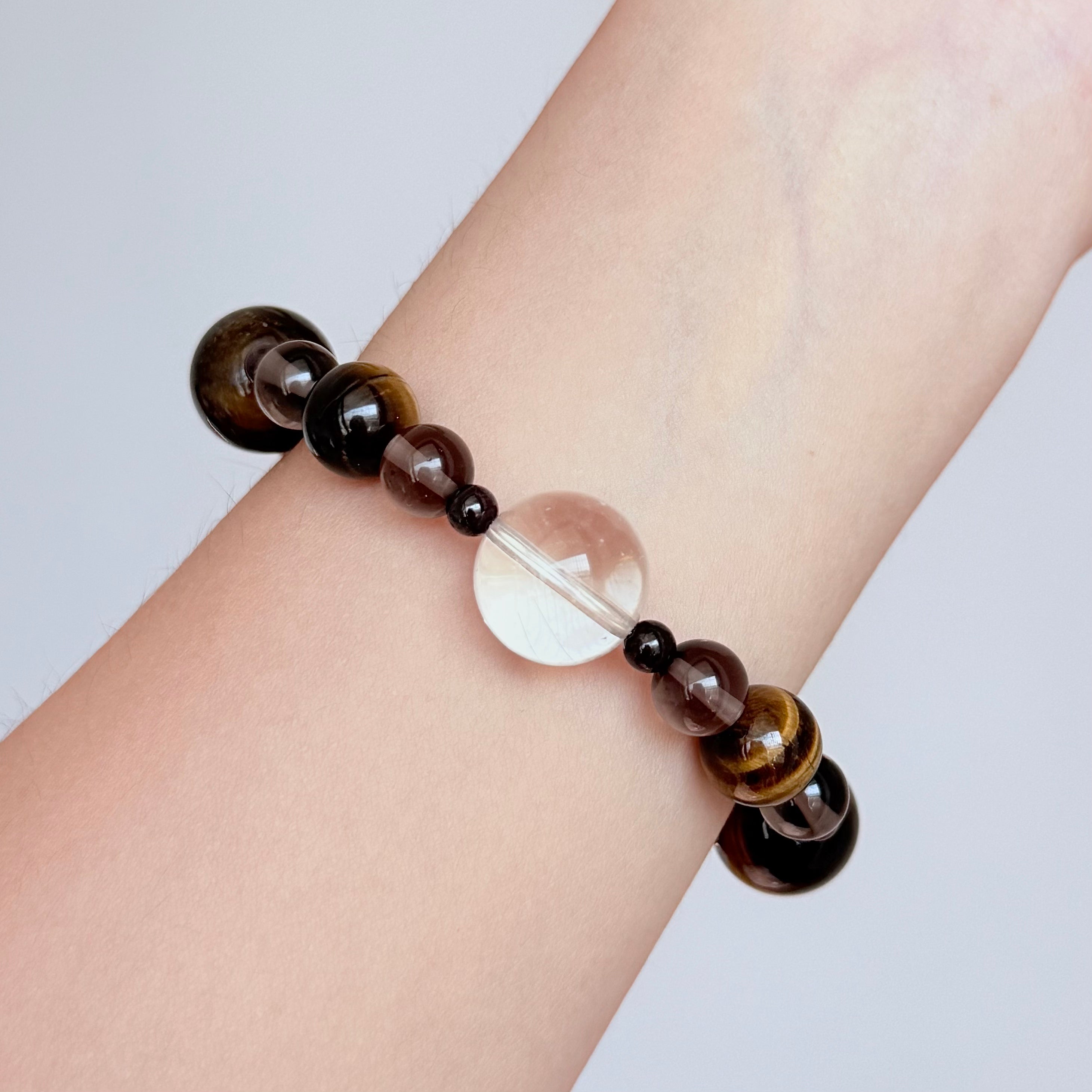 Tiger's Eye & Smoky Quartz Protection Bracelet