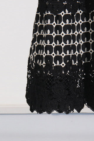 Lace Embroidery Cocktail Midi Dress