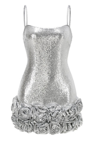 Faye Sequin Flower Mini Dress