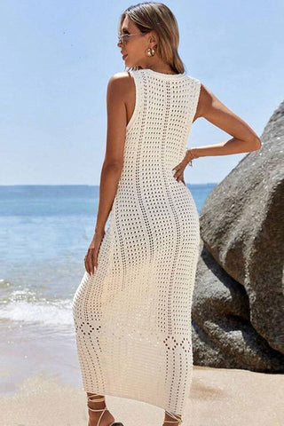 Hollow Out Sleeveless Sweater Dress