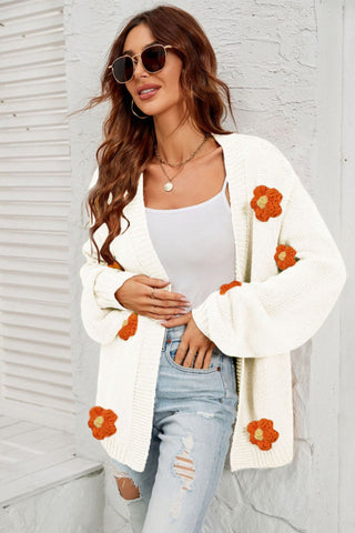 Fall In Daisy Oversized Knit Cardigan